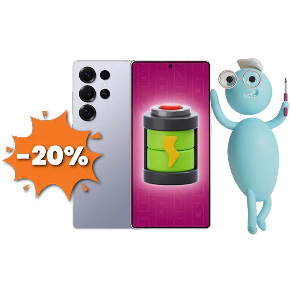 Pidennä Samsungin käyttöikää, akun vaihdot nyt –20 %