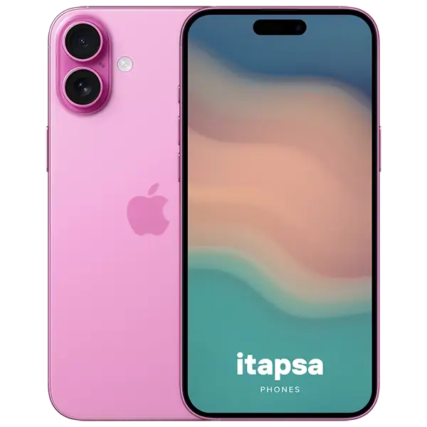 Kuva iPhone 13, pinkki, moderni älypuhelin, kiiltävä pinta, Apple-logo, kuvapohja, teknologia.